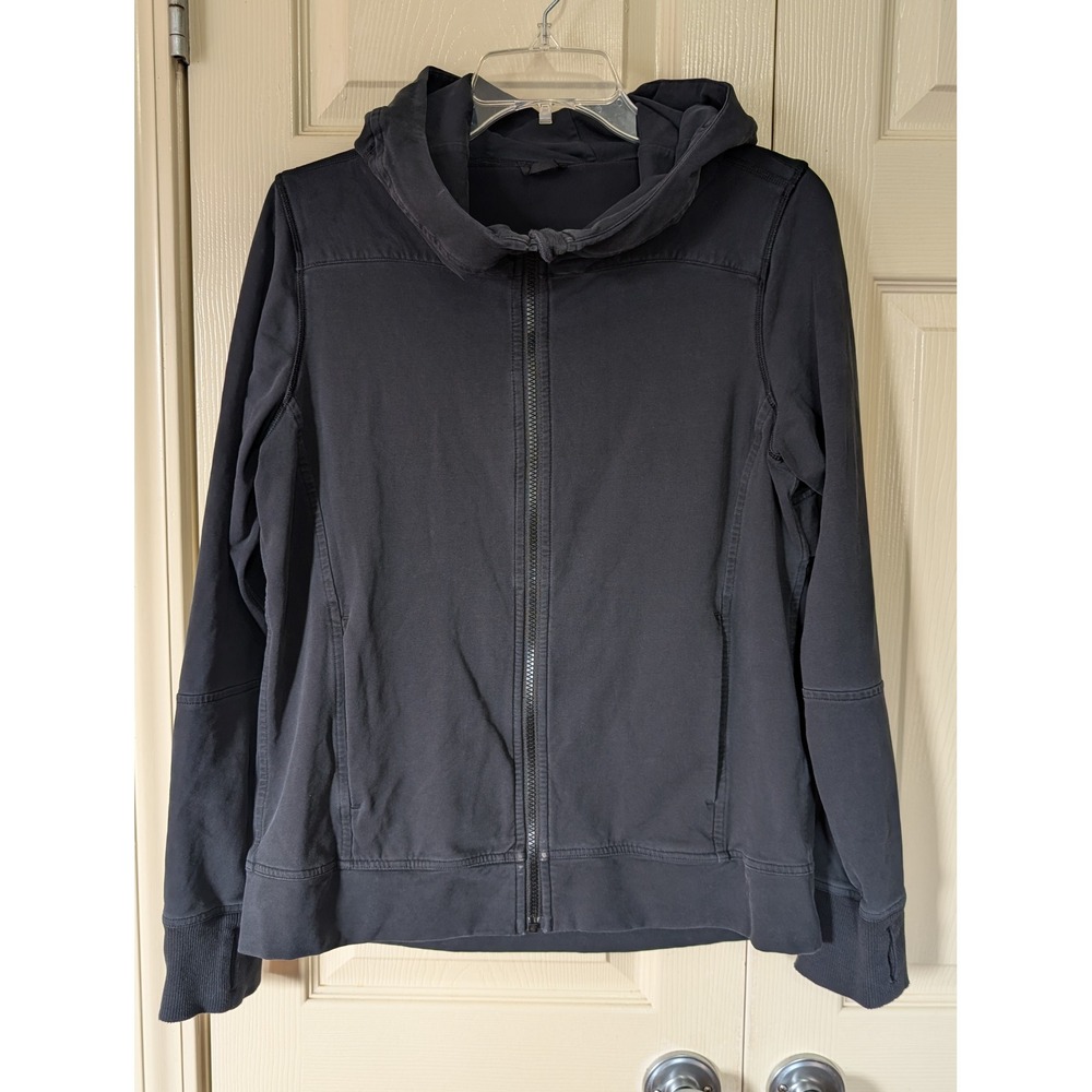 Lululemon Minimalist Vented Back Full Zip Hoodie Black Gorpcore L/XL Flaws